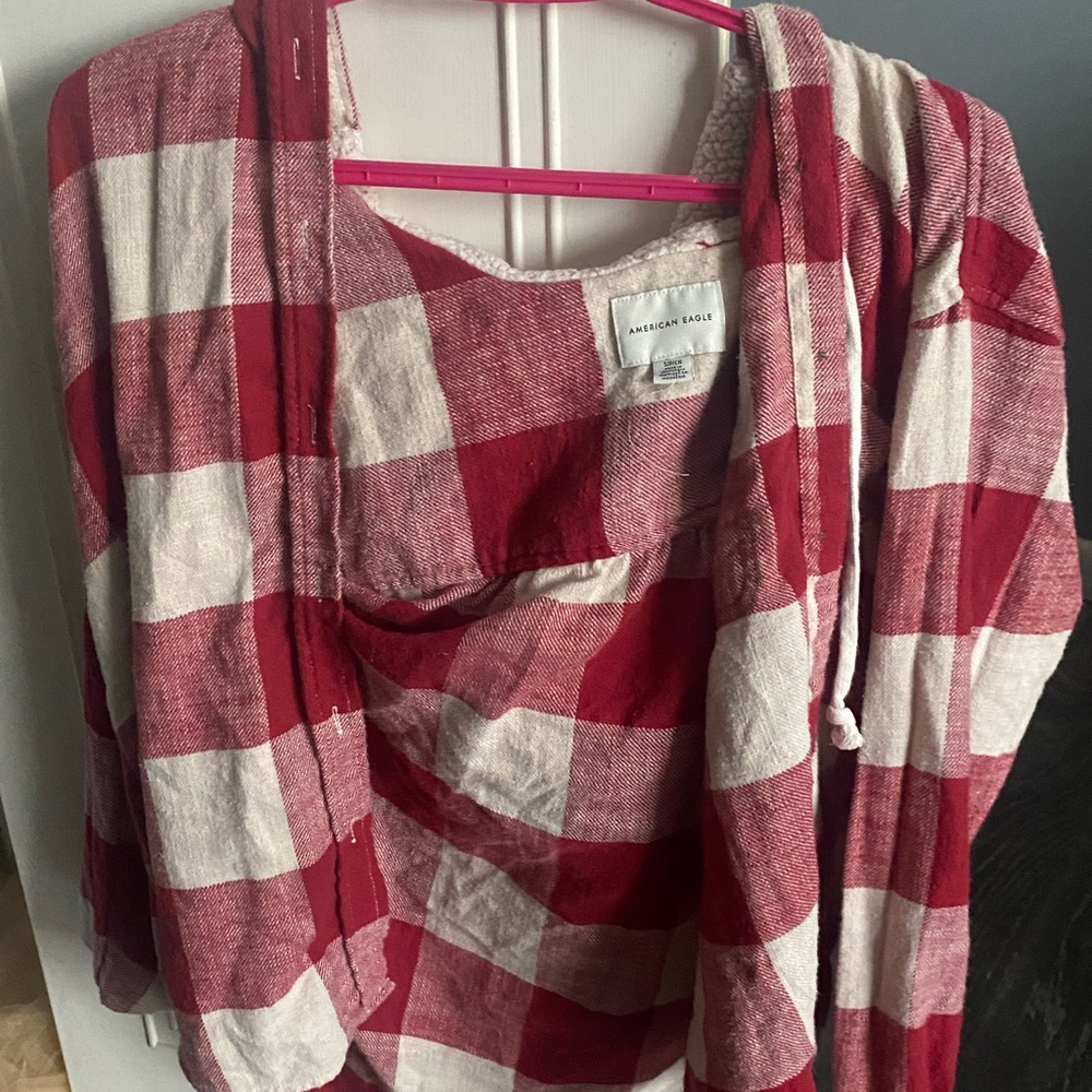 American Eagle Flannel with Sherpa hood